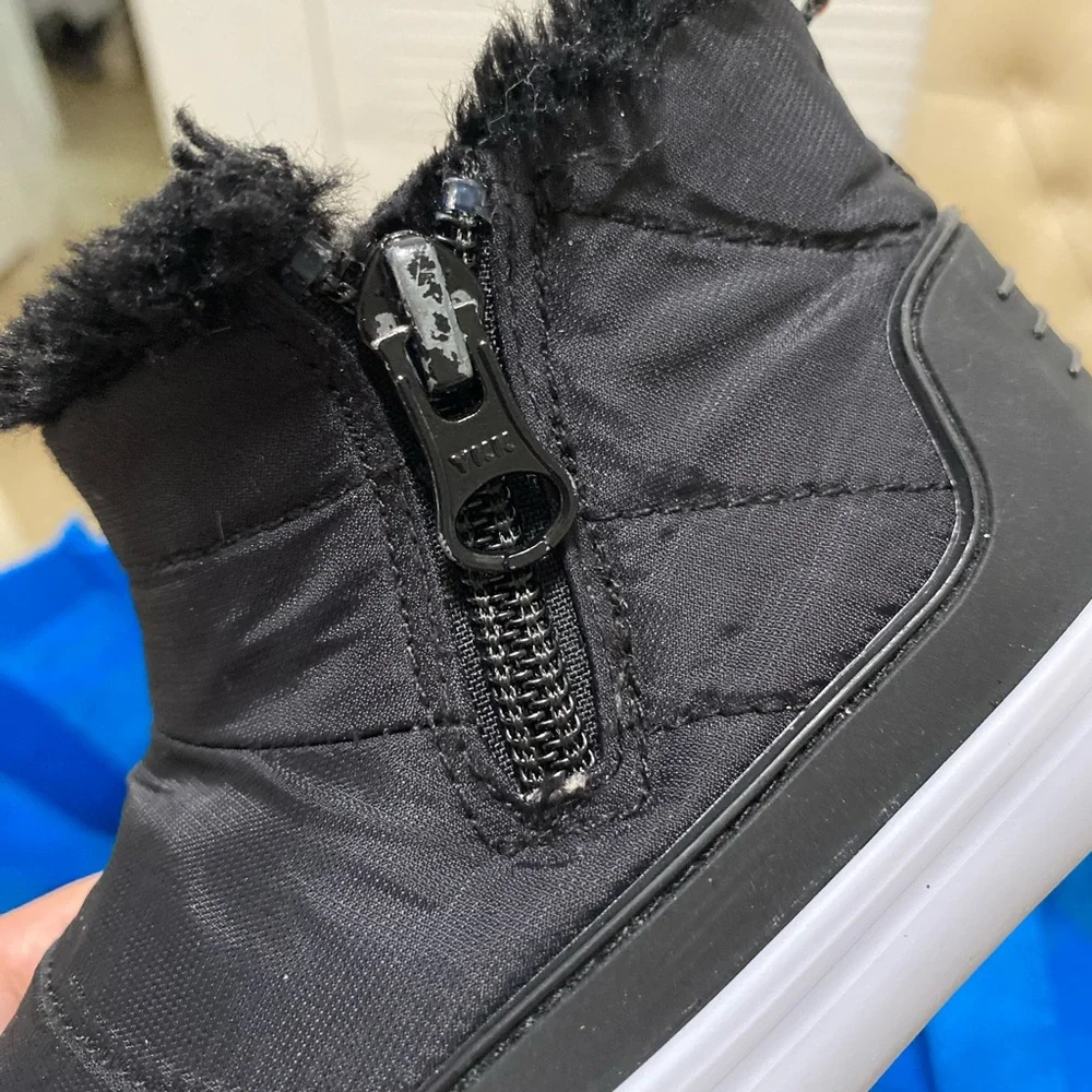 CAT & JACK Toddle Black Faux Fur lined Winter Boots with Zipper Sz 8 Kids Shoes